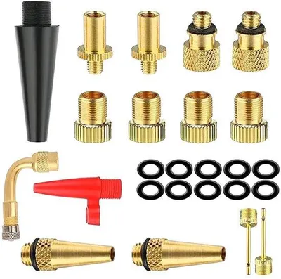 Produktbild von Fahrradreifenadapter - 25 Stück - Hochwertige Qualität - Universal - Für DV AV SV - Mit Ballnadel - Inklusive Werkzeugset
