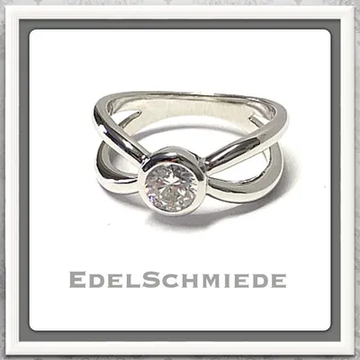 Produktbild von Silberring 925 rhod. m Zirkonia Doppelschiene #51
