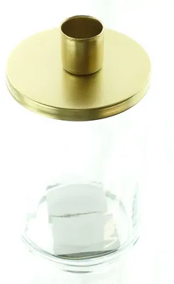 Produktbild von SCHEULEN Spitzkerzenhalter Goldfarben Ø 8,2 cm x 14,5 cm - Metall & Glas