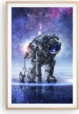 Produktbild von Gerahmtes Poster - Rahmen in heller Eiche - Kosmonaut Weltraum - 61x91,5 cm - Wand Bild - Wanddeko - Wandbilder - Wandposter - Bilderrahmen - Bilder - Kunstdruck - Wandbild - P2NPA61x91-3985