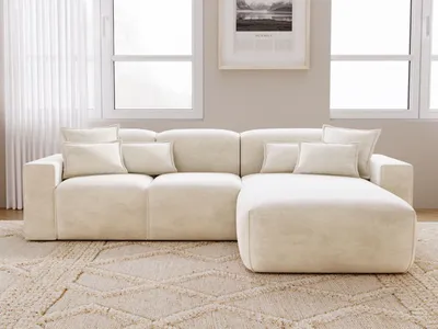 Produktbild von GrainGold Ecksofa L-Form Leni Rechts - Moderne Ecksofa, Wohnzimmer Sofa - Eckcouch Beige (Havana 740)
