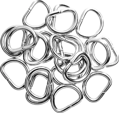 Produktbild von 20 Edelstahl Halbringe D-Ringe, Größenwahl, silber, Größe:A 20x15x3mm I 15x10mm