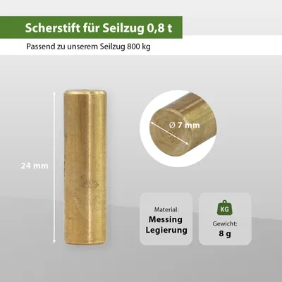 Produktbild von Scherstift für Seilzug Greifzug Forst Seilwinde Winde 800 kg 0,8 t to