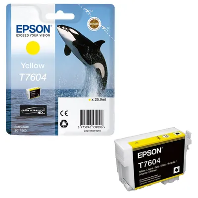 Image de Epson T7604 - 26 ml - jaune - original - sous blister - cartouche d'encre