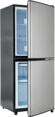 Produktbild von AIORBER 106L Minikühlschra,60L Kühlschrank+46L Gefrierfach,7 Temperaturstufen,LED-Beleuchtung,verstellbare Ablagen,für Küchen, 42,5x44,5x102cm, Silber