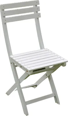 A white folding chair.