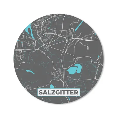 Produktbild von MuchoWow® Mauspad Mousepad Karte - Stadtplan - Salzgitter - Deutschland - Blau 40x40 cm - Mousepads - Maus Mat - Pad - Mausunterlage - Schreibtisch Accessoires