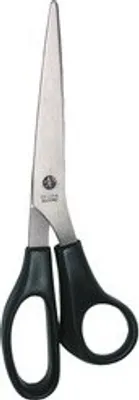 A pair of scissors on a white background.