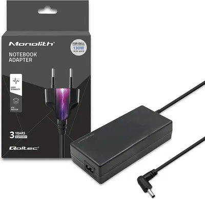 Zdjęcie produktu dla Qoltec 51732, Laptop, Wewnętrzna, 220 - 240 V, 50 - 60 Hz, 130 W, 19.5 V