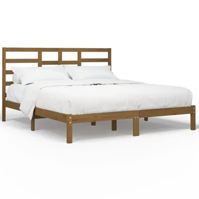 Produktbild von vidaXL Massivholzbett Honigbraun 200x200 cm
