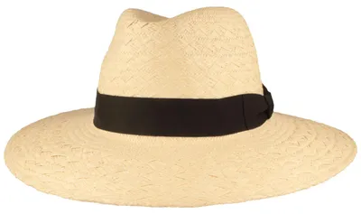 Sehr großer grob geflochtener Damen-Panama von Hut-Breiter in beige