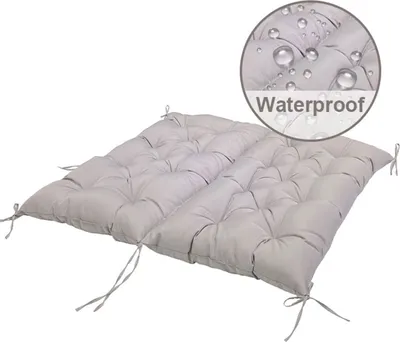 Image de Coussin de banc imperméable Coussin d'assise et de dossier Coussin pour banc de jardin Meubles de jardin Balançoires de jardin, 150x100x10cm,Gris clair