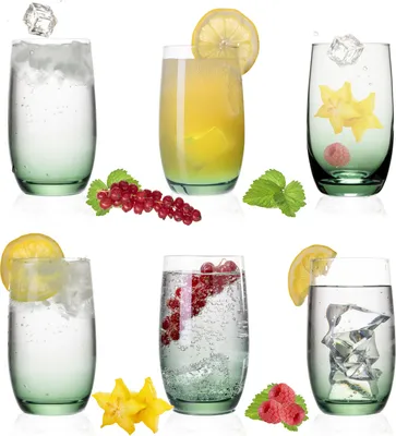Produktbild von PLATINUX Elegante Ombré Trinkgläser Grün aus Glas 280ml (max. 370ml) 6 Teilig Wassergläser Saftgläser Longdrinkgläser