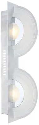 Produktbild von LED Wandleuchte, 2 Flammig, Glas satiniert, Chrom, L 46 cm