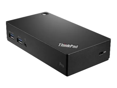 Produktbild von Lenovo ThinkPad USB 3.0 Pro Dock, Kabelgebunden, USB 3.2 Gen 1 (3.1 Gen 1) Type-A, 3,5 mm, 10,100,1000 Mbit/s, Schwarz, Lenovo