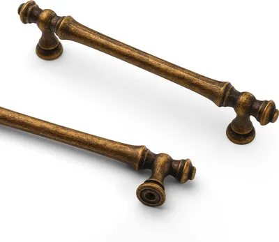 Produktbild von Famanu Möbelgriffe Gold - Set von 6 - Bohrlochabstand 128 mm - Zinklegerung - Küchenschrankgriffe
