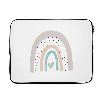 Produktbild von MuchoWow® Laptop Hülle 17 Zoll Laptoptasche Regenbogen - Herz - Pünktchen - Kinder - Kinder - Zipper - Schutzabdeckung