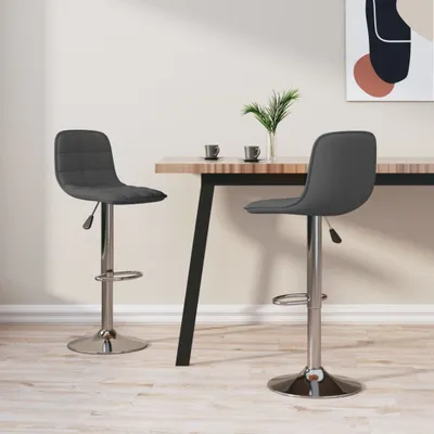 Produktbild von Maison Exclusive - Barhocker 2 Stk. Dunkelgrau Stoff