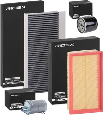 Produktbild von RIDEX Filterset Inspektionspaket Filtersatz für FORD FOCUS (DAW, DBW) FOCUS Kombi (DNW) TRANSIT CONNECT (P65, P70, P80) Tourneo Connect Mk1