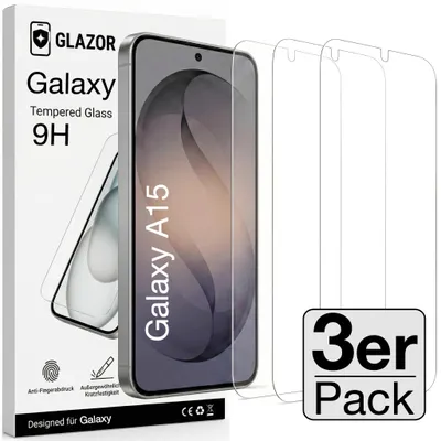 Produktbild von 3x Galaxy A15 Panzerglas Panzerfolie Schutzglas Display Glas Schutzfolie 9H