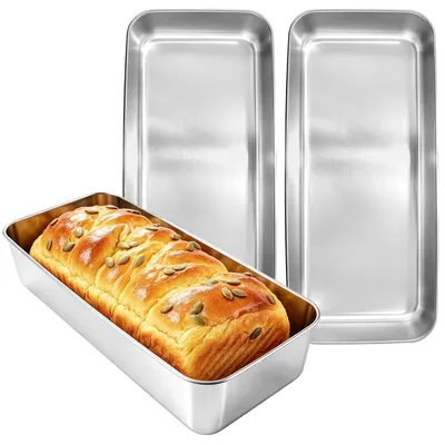 3er Set Brotbackformen Edelstahl 33x15x6 cm antihaft