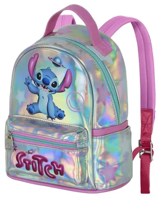 Imagen del producto de Mochila pequeña "Lilo & Stitch", diseño cósmico, color azul. Para niños, talla única
