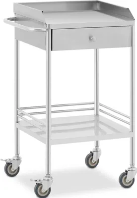 Zdjęcie produktu dla Wózek laboratoryjny Expondo Steinberg Systems – 2 półki o wymiarach 43 x 39 x 13 cm – 1 szuflada – 40 kg