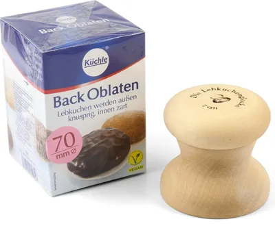 Produktbild von Lebkuchenglocke | Das Original | Lebkuchenformer Starter-Set 7 cm | inkl. Oblaten | idealer Helfer zum Backen von perfekten Lebkuchen, Makronen und Plätzchen