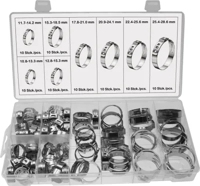 Produktbild von 80 x Edelstahl 1 Ohrschlauchschellen Leitungsschelle Schlauchklemmen 10.8-28.6mm