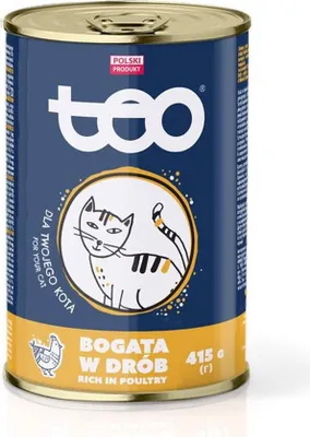 Image de Teo Croquettes pour chats riches en volaille 415 g