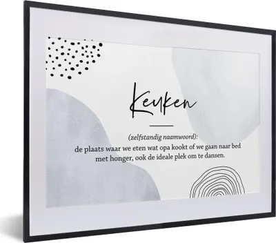 Produktbild von MuchoWow® Gerahmtes Poster Küche - Großvater - Zitate - Wörterbuch - Definition Küche 40x30 cm - Poster mit Schwarzem Bilderrahmen Wandposter Rahmen Foto Bilder - Bilderrahmen - Poster im Rahmen
