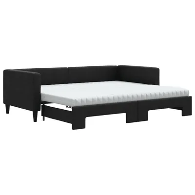 Immagine prodotto di Divano Letto Estraibile con Materassi Nero 90x190 cm in Tessuto