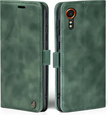 Produktbild von Handy Hülle für Samsung Galaxy Xcover7 Klapphülle Bookcase Flip Cover Handy Tasche Etui Farbe: Grün
