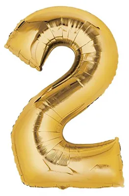 Produktbild von Folienballon, 80 cm, gold, Ziffer "2"