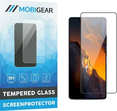 Produktbild von Mobigear Premium  POCO F5 Panzerglas Gehärtetes Glas Displayschutz - Hüllenfreundlich - Schwarz