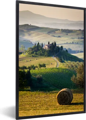 Produktbild von MuchoWow® MuchoWow® Gerahmtes Poster Toskana - Landschaft - Grün 40x60 cm - Poster mit zchwarzem Bilderrahmen - Papierdruck - Wandbilder