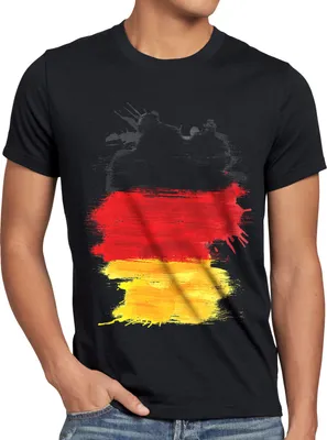 Produktbild von BaumwolleCloud Flagge Deutschland Herren T-Shirt Fußball Sport Germany WM EM Fahne