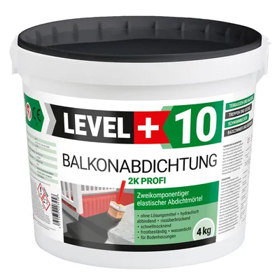 Obrázok produktu pre Hydroizolačná malta 2K Hydroizolácia balkónových terás 4 kg flexibilná hydroizolácia Level+10