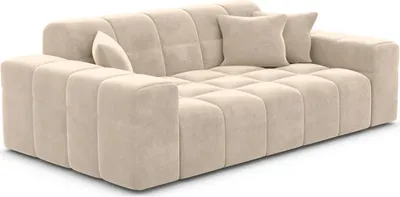 Produktbild von Samtstoff 2-Sitzer Couch Nivara Creme