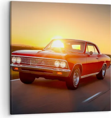 Produktbild von Bild auf Leinwand - Leinwandbild - Auto Straße - 50x50cm - Wand Bild - Wanddeko - Wandbilder - Leinwanddruck - Bilder - Kunstdruck - Wanddekoration - Leinwand bilder - Wandkunst - AC50x50-3702