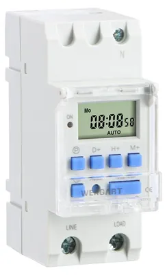 Imagen del producto de Temporizador digital, 30 A, programable para montaje en riel DIN