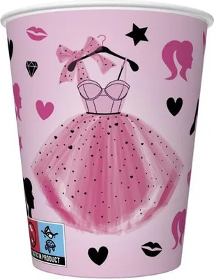 Obrázek produktu pro Růžové papírové kelímky 250 ml, 8 ks