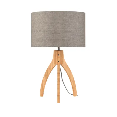 Produktbild von GOOD&MOJO - Tischleuchte Annapurna - Taupe/Bambus - Ø36cm Tischlampe - Nachttischlampe, Wohnzimmer, Schlafzimmer