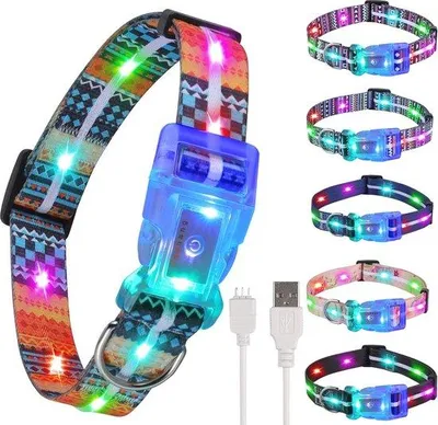 Obrázok produktu pre Nastaviteľný vodotesný LED obojok pre psov, stredná veľkosť