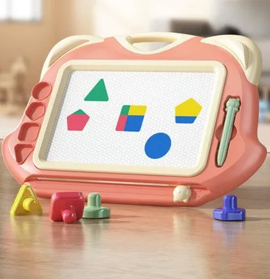 Zdjęcie produktu dla Magnetyczna tablica dla niemowląt, kolorowa tablica do pisania, magnetyczna tablica do rysowania, różowa, z możliwością wymazywania.