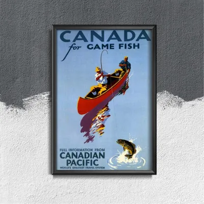 Produktbild von Poster - Canvas - Leinwand - 21 cm x 29,7 cm - Fotoposter - Leinwandkunst - Kanada für Spielfische