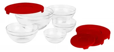 Produktbild von Glasschalen-Set, 5-teilig, mit Deckeln, Vanora VN-GB1401