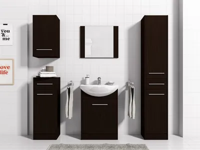 Produktbild von Badmöbel Set 6-Tlg Wenge matt  SEVILLA L  inkl.Waschtisch