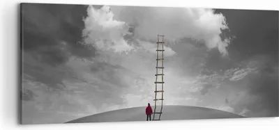 Produktbild von Bild auf Leinwand - Leinwandbild - Einteilig - Symbol Leiter Himmel - 120x50cm - Wand Bild - Wanddeko - Wandbilder - Leinwanddruck - Bilder - Wanddekoration - Leinwand bilder - AB120x50-4900