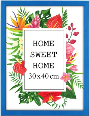 Obrázok produktu pre MG Design rám na fotografie 30 x 40 cm - farba modrá, z dreva, s akrylovým sklom - na vertikálne alebo horizontálne zavesenie/postavenie, na fotografie